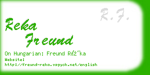 reka freund business card